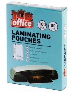 Фолио за ламиниране Top Office - 80 x 111 mm, 80 μm, 100 броя