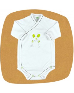 Боди камизолка с дълъг ръкав For Babies - Мишле, 0-1 месеца