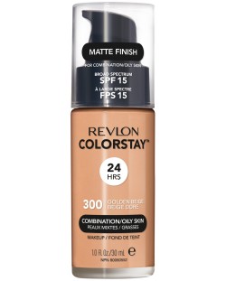 Revlon Colorstay Фон дьо тен, за мазна кожа, Golden Beige, N300, 30 ml