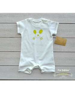 Бебешко гащеризонче с къс ръкав For Babies - Мишле, 3-6 месеца