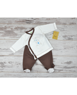 Сет камизолка и ританки For Babies - Мече, 6-12 месеца