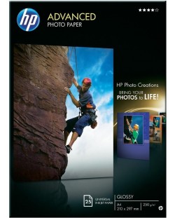 Фото хартия HP - Advanced Glossy, A4, glossy, 250g/m2