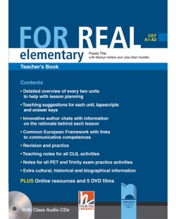 For real Elementary: Английски език - ниво A1 и A2 (книга за учителя + 3 CD)