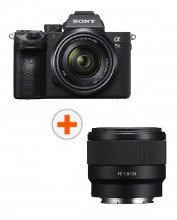 Фотоапарат Sony - Alpha A7 III, FE 28-70mm OSS + Обектив Sony - FE, 50mm, f/1.8