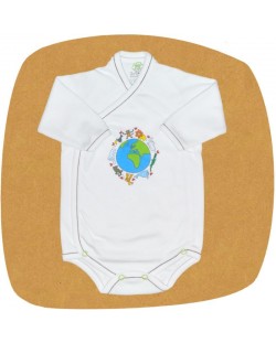 Боди камизолка с дълъг ръкав For Babies - Global, 1-3 месеца