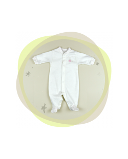 Бебешко гащеризонче с предно закопчаване For Babies - Розово зайче, 0-1 месеца