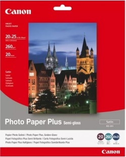 Фотохартия Canon - Plus Semi-gloss SG-201, 20 листа, 20х25 cm