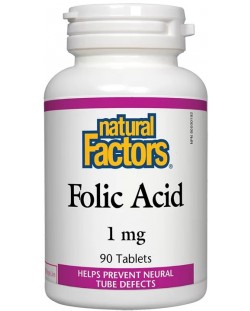 Folic Acid, 90 таблетки, Natural Factors