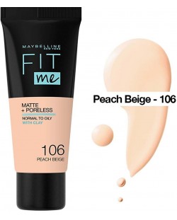 Maybelline Фон дьо тен Fit Me, Matte, Peach, 106, 30 ml