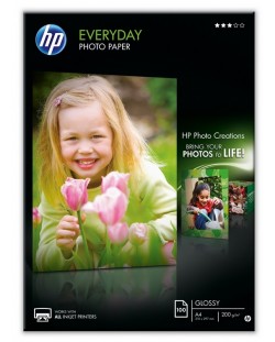 Фото хартия HP - Everyday Glossy, A4, 200g/m2, Glossy