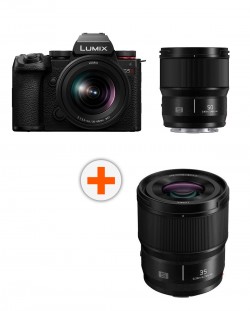 Фотоапарат Panasonic - Lumix S5 II + S 20-60mm + S 50mm + Обектив Panasonic - Lumix S, 35mm, f/1.8