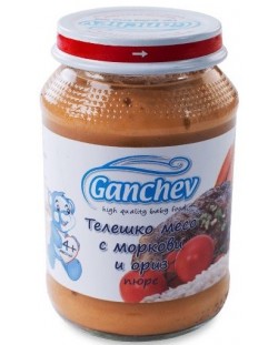 Пюре Ganchev - Телешко месо с моркови и ориз, 190 g