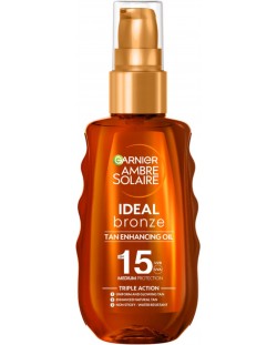 Garnier Ambre Solaire Слънцезащитно олио за тен Ideal Bronze, SPF15, 150 ml