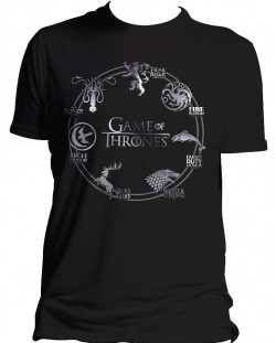 Тениска Game of Thrones Round Sigil, черна, размер S