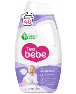 Гел за пране Teo Bebe Gentle & Clean - Лавандула, 40 пранета, 1.8 l