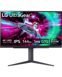 Гейминг монитор LG - UltraGear 27GR93U-B, 27'', 144Hz, 1ms, G-Sync