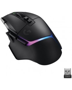 Гейминг мишка Logitech - G502 X Plus EER2, оптична, безжична, черна