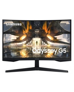 Гейминг монитор Samsung - 27AG550A, 27", 165Hz, 1ms, Curved, черен