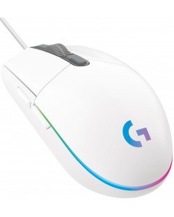 Гейминг мишка Logitech - G102 Lightsync, оптична, RGB, бяла