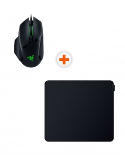 Гейминг мишка и подложка Razer - Basilisk V3 + Sphex V3 L, черни