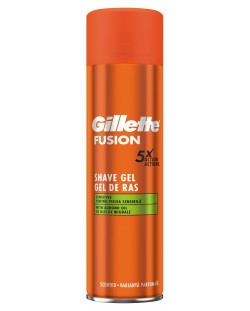 Gillette Fusion Гел за бръснене Sensitive, 200 ml