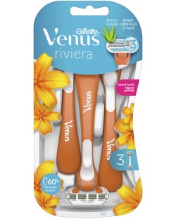 Gillette Venus 3 Дамска самобръсначка Riviera, 3 броя