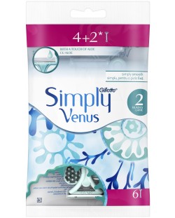 Gillette Venus Дамска самобръсначка Simply, 4 + 2 броя