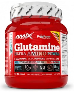 Glutamine Ultra Amino Power, червена боровинка, 500 g, Amix