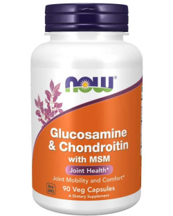 Glucosamine & Chondroitin + MSM, 90 капсули, Now