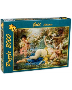 Пъзел Gold Puzzle от 2000 части - Венера и Купидон