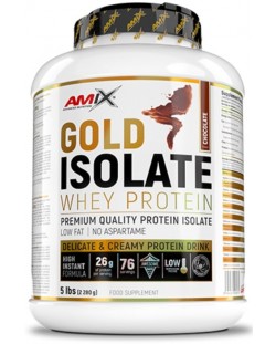 Gold Isolate Whey Protein, натурален шоколад, 2.28 kg, Amix