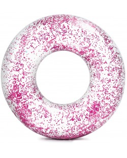 Надуваем голям пояс Intex - Прозрачен, с розов брокат, Ø 119 cm