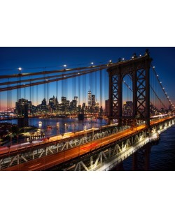 Пъзел Grafika от 1000 части - Бруклинският мост, Манхатън