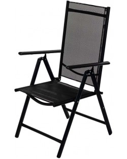 Градински сгъваем стол със 7 позиции Muhler - 56 х 67 х 107 cm, черен