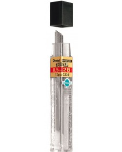 Графити Pentel Hi - Polymer - 2B, 0.5mm, 12 броя