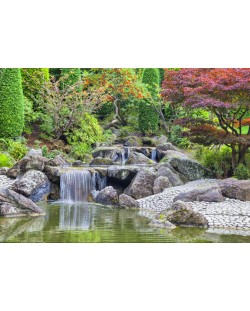 Пъзел Grafika от 1000 части - Водопад в Японската градина, Бон