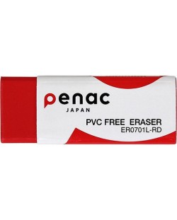 Гума за молив Penac - 5.9 х 2.1 х 1 cm, червена
