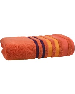 Хавлиена кърпа Dilios - Леонардо линии, 100% памук, оранжева