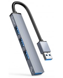 Хъб Orico - AH-A13-GY, 4 порта, USB-A, сив