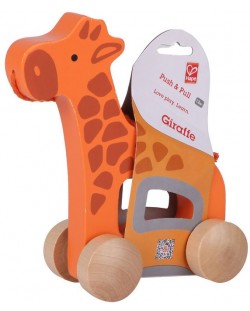Дървена играчка на колела – Жирафче