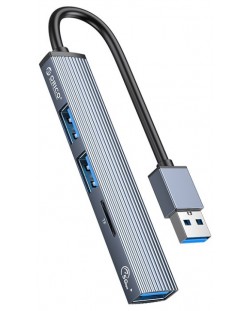 Хъб Orico - AH-A12F-GY, 3 порта, USB-A, сив