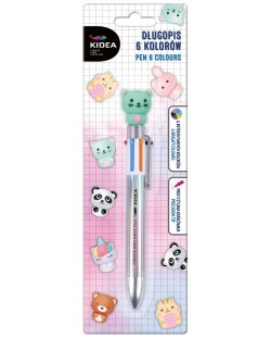 Химикалка с фигурка Kidea – 6 цвята, котка