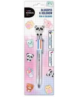 Химикалка с фигурка Kidea – 6 цвята, панда