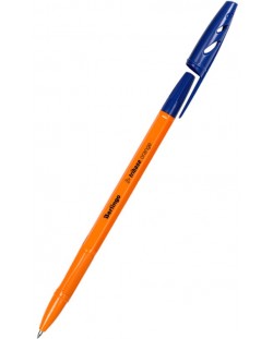 Химикалка Berlingo Tribase - Orange, 0.7 mm, синьо мастило