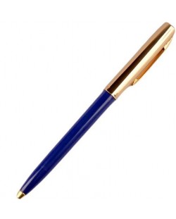 Химикалка Fisher Space Pen Cap-O-Matic - 775 Brass, синьо и златисто