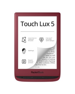 Електронен четец PocketBook - Touch Lux 5 PB628, 6", червен