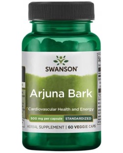 Arjuna, 500 mg, 60 растителни капсули, Swanson
