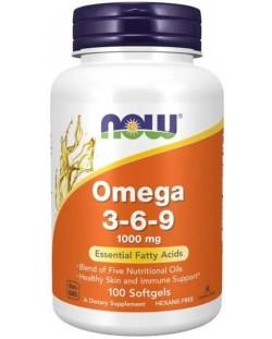 Omega 3-6-9, 1000 mg, 100 меки капсули, Now
