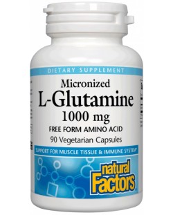 Mirconized L-Glutamine, 1000 mg, 90 капсули, Natural Factors