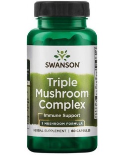 Triple Mushroom Complex, 60 капсули, Swanson